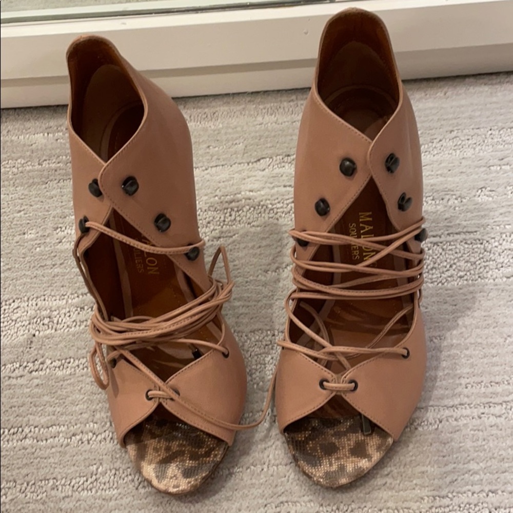 Malone souliers nude lace up sandals